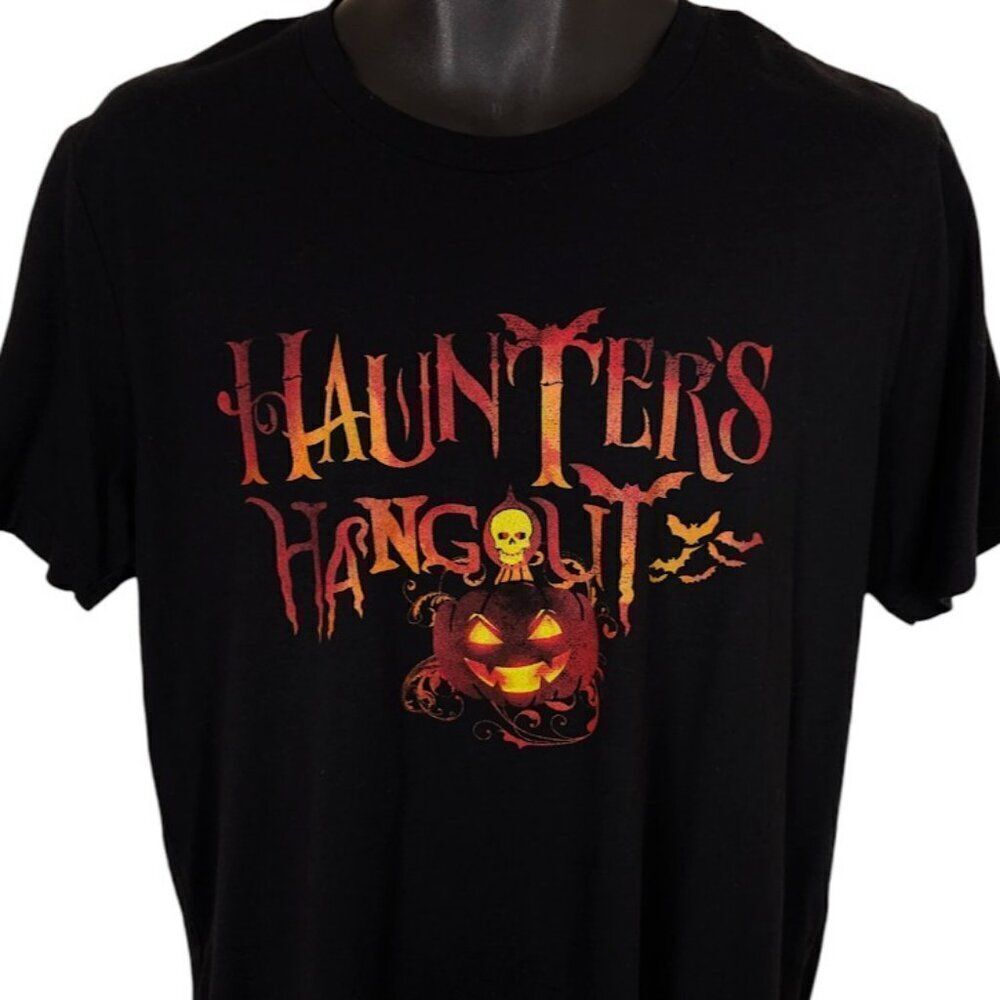 Haunters Hangout T Shirt Mens Size Large Black Haunters For Life Halloween